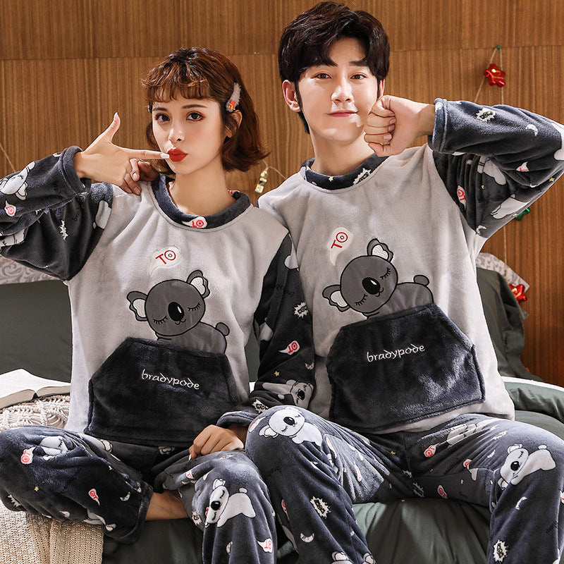 Couples Flannel Home Pajamas Set chicpolly