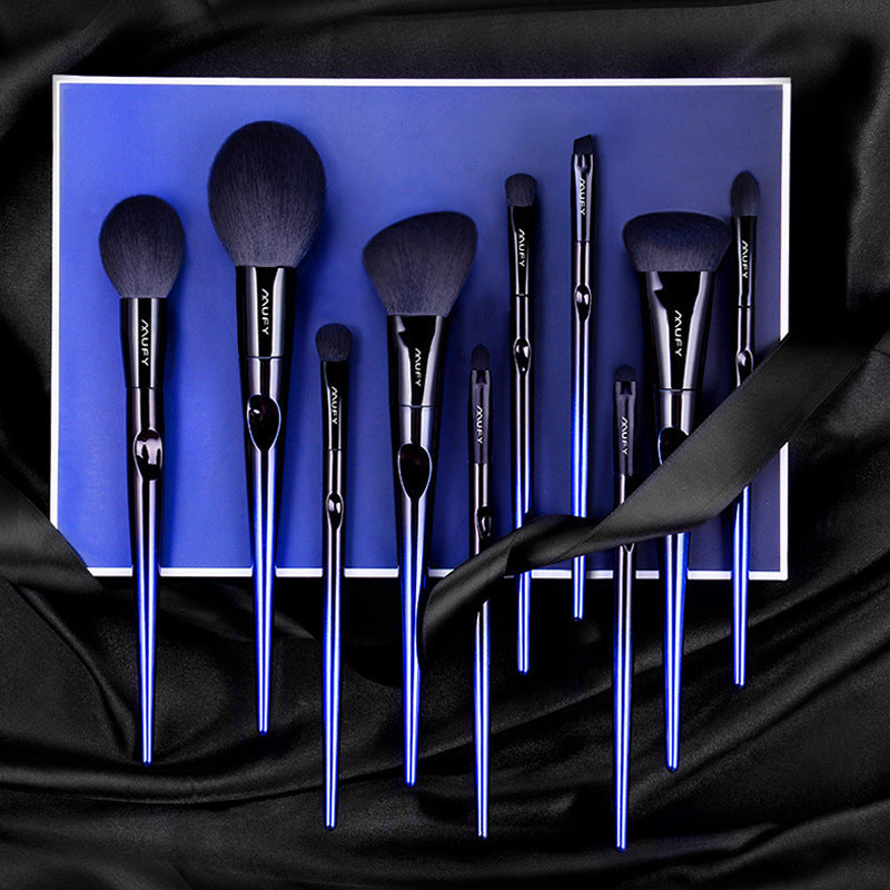 Blue 10 Makeup Brushes Set chicpolly