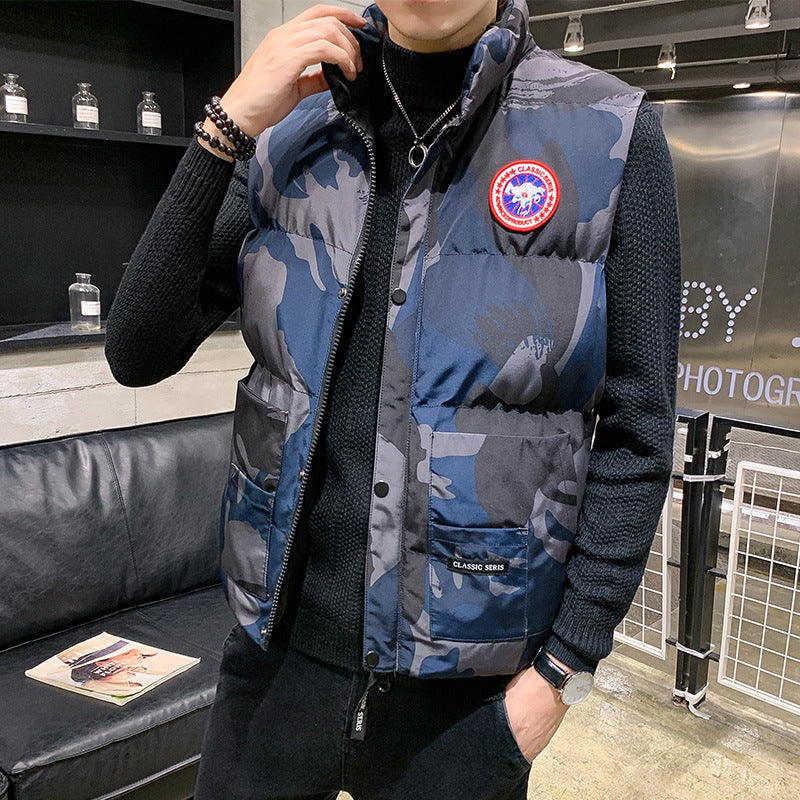 Men's Winter Down Cotton Warm Vest Jacket chicpolly