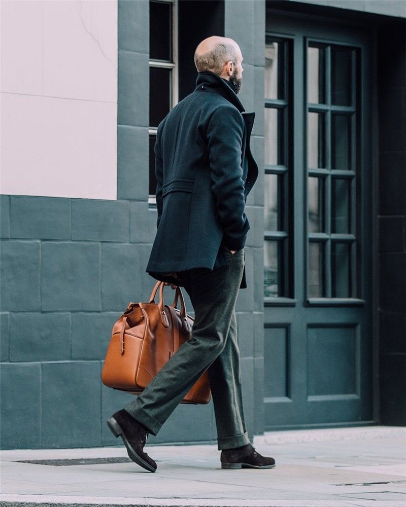 British Men Mid-length Long Sleeve Woolen Coat chicpolly