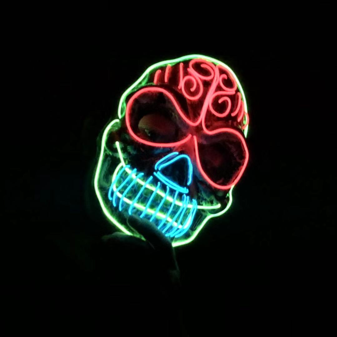 Halloween skull LED glowing mask chicpolly