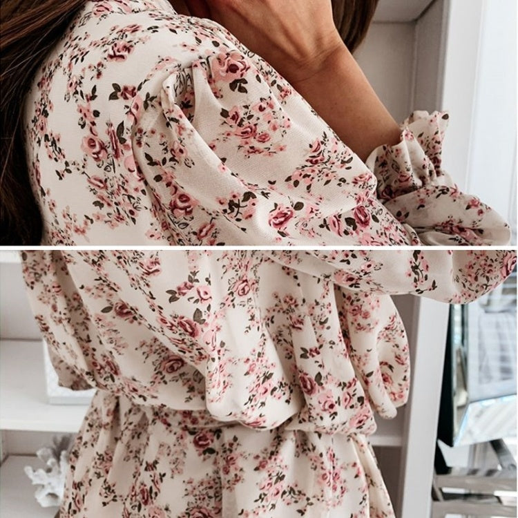 Floral Print Dress For Women Casual Long Sleeve Dress Party chicpolly