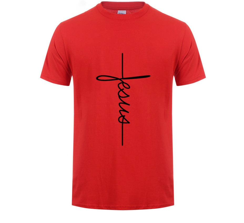 Jesus Cross T-shirts Men, Women, Street Short Sleeve chicpolly