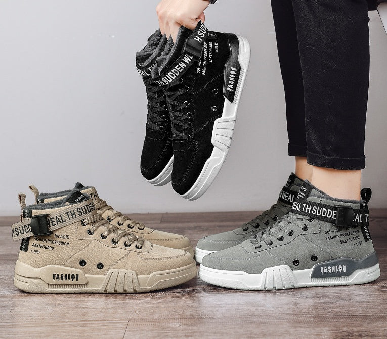 Outdoor simple Shoes Men Breathable CasualComfortable Shoes Men Comfortable High-Top Men Sneakers chicpolly