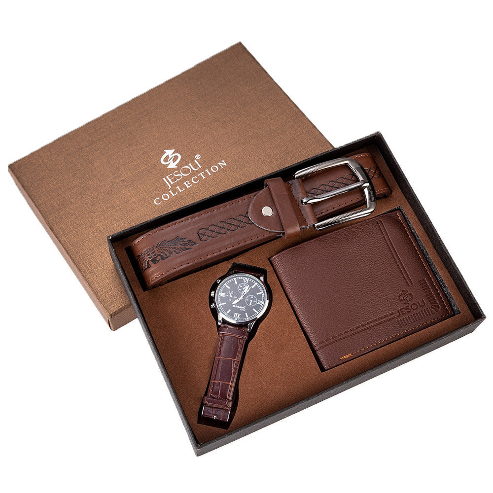 Wallet Leather Belt Set Hot Selling Creative Combination Set Men Watches chicpolly