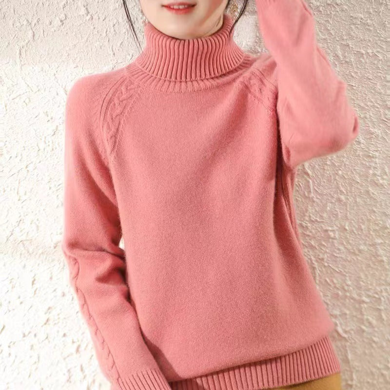 Women's Turtleneck Knitting Sweater Loose Western Style chicpolly
