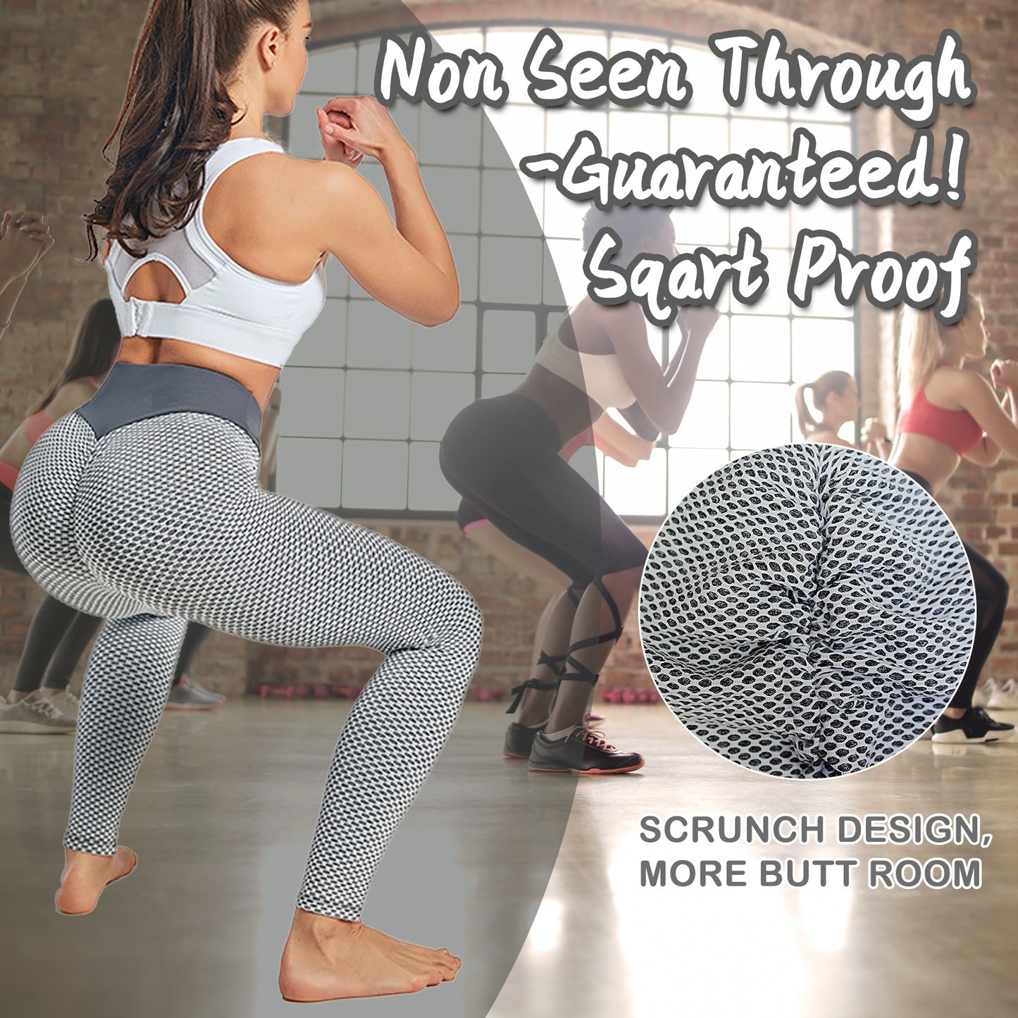 TIK Tok Leggings Women Butt Lifting Workout Tights Plus Size Sports High Waist Yoga Pants Light Grey chicpolly