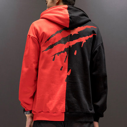 Women Patchwork Casual Hoodies Fall Winter Men High Street Fashion Hooded Sweatshirts chicpolly