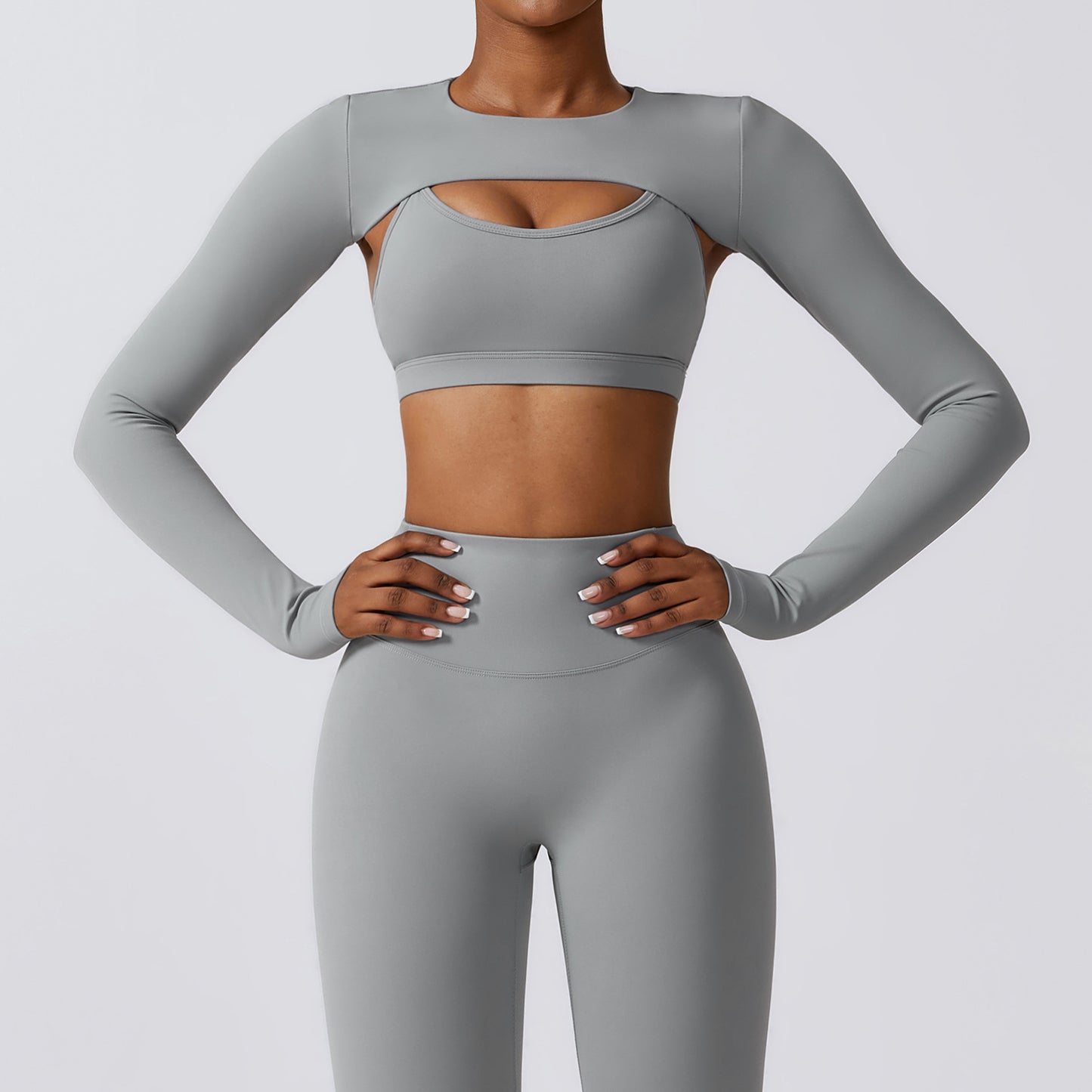 Long Sleeve Shawl Yoga Clothes Nude Feel Workout Clothes Top Running Sports Blouse chicpolly