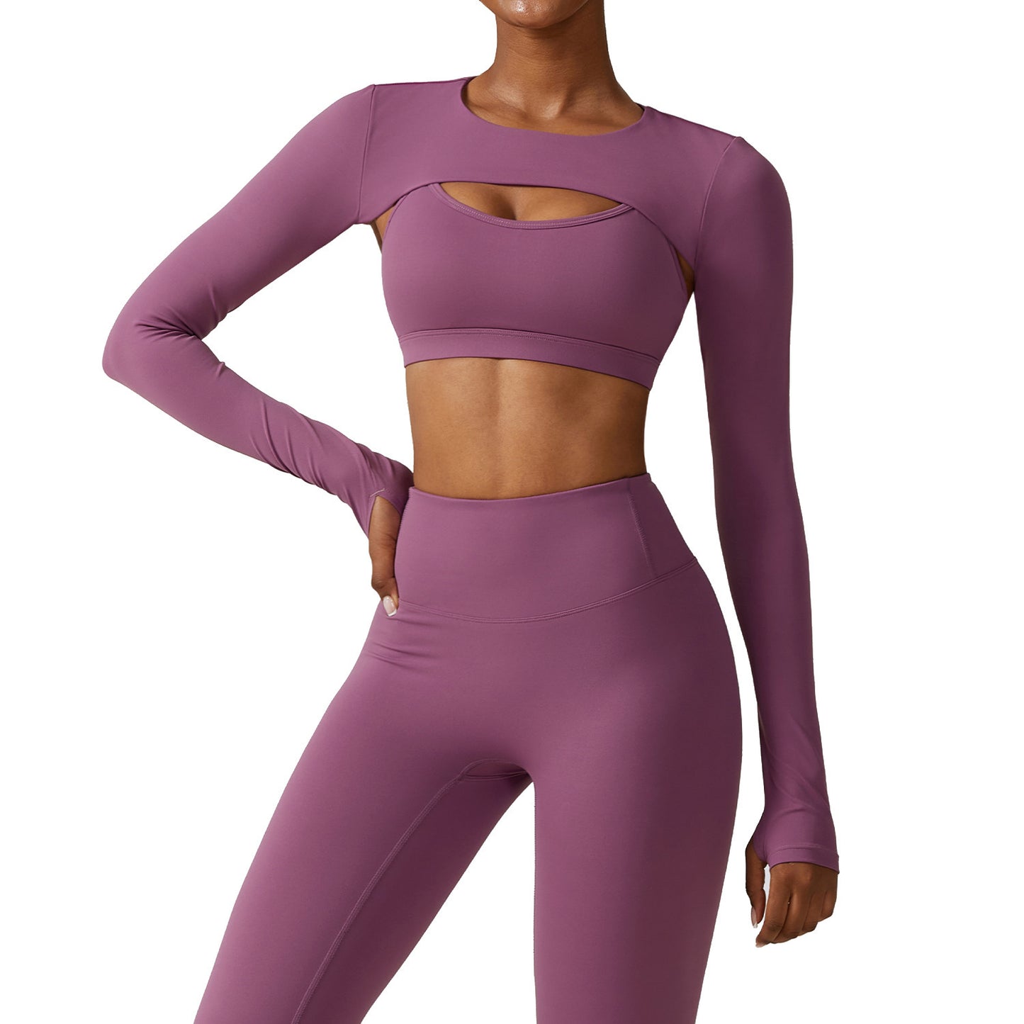 Long Sleeve Shawl Yoga Clothes Nude Feel Workout Clothes Top Running Sports Blouse chicpolly