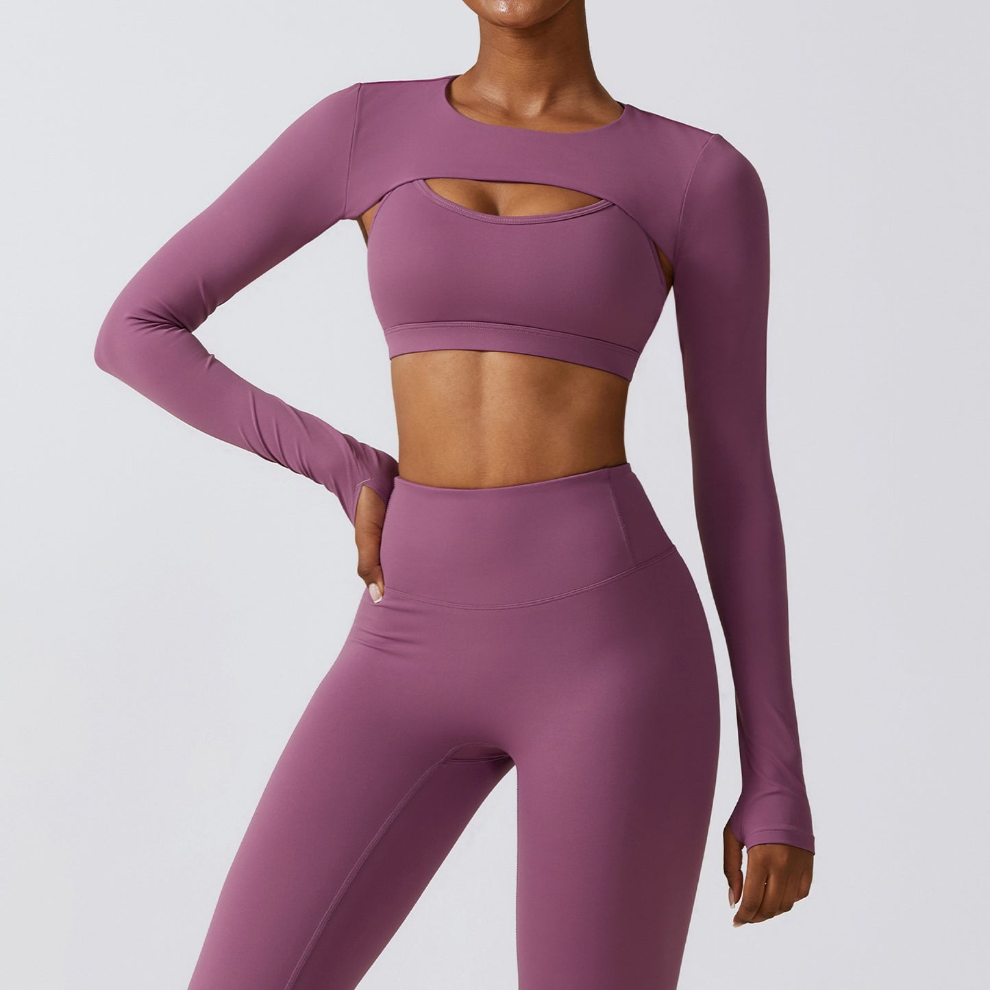 Long Sleeve Shawl Yoga Clothes Nude Feel Workout Clothes Top Running Sports Blouse chicpolly