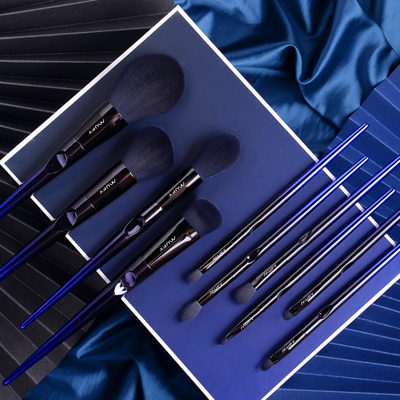 Blue 10 Makeup Brushes Set chicpolly