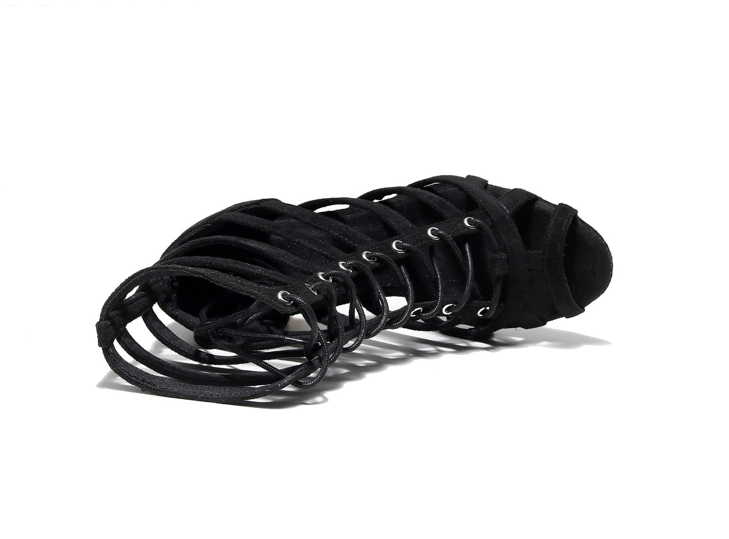 Black Modern High Heel Latin Dance Shoe chicpolly