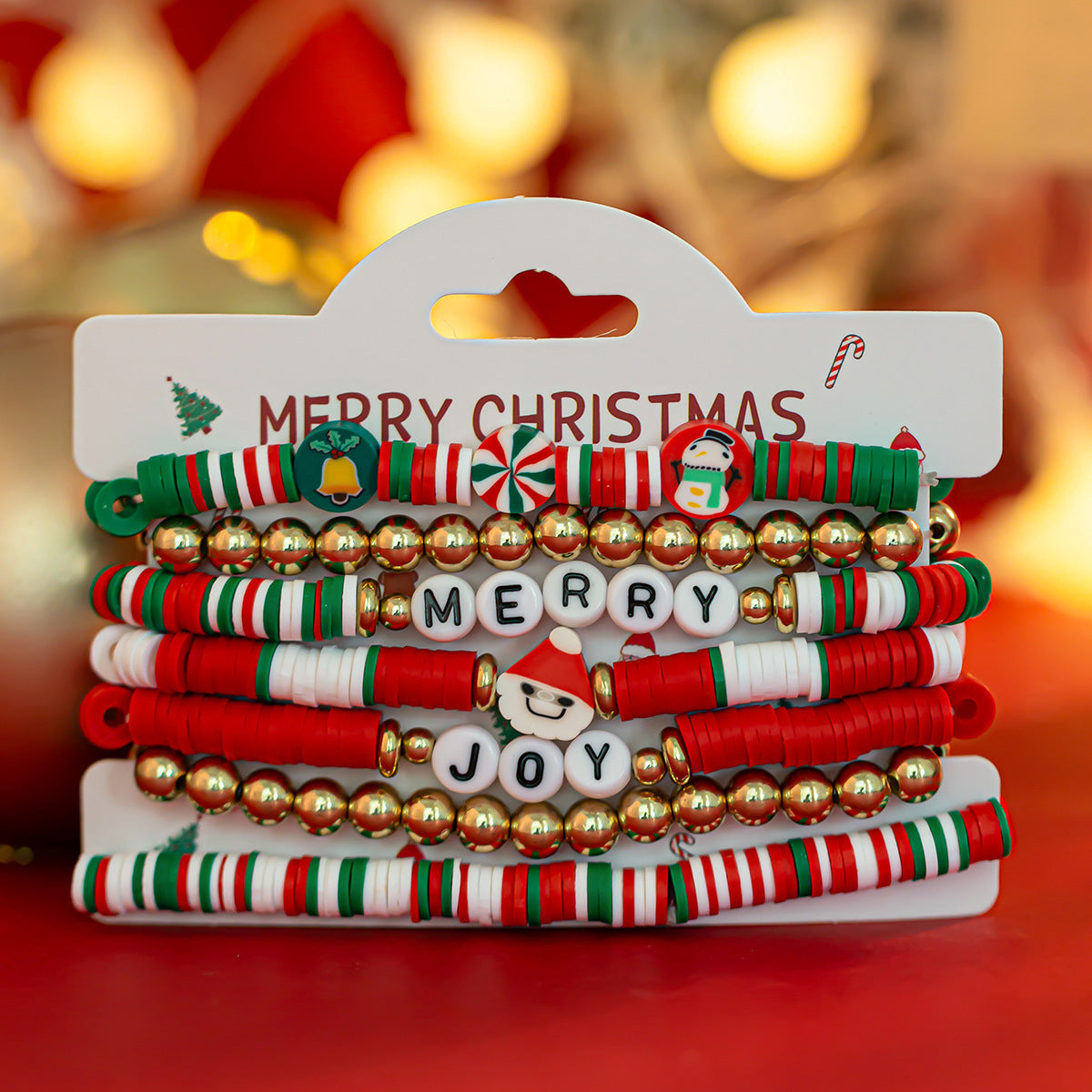 Christmas Polymer Clay Color Bracelet Suit chicpolly