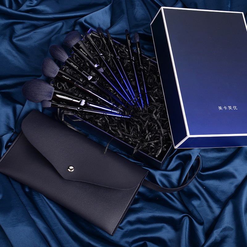 Blue 10 Makeup Brushes Set chicpolly