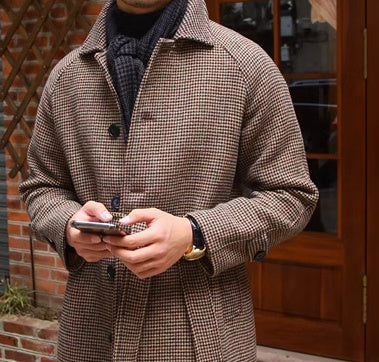 Mid-length Vintage Wool Coat With Shoulder Insert chicpolly