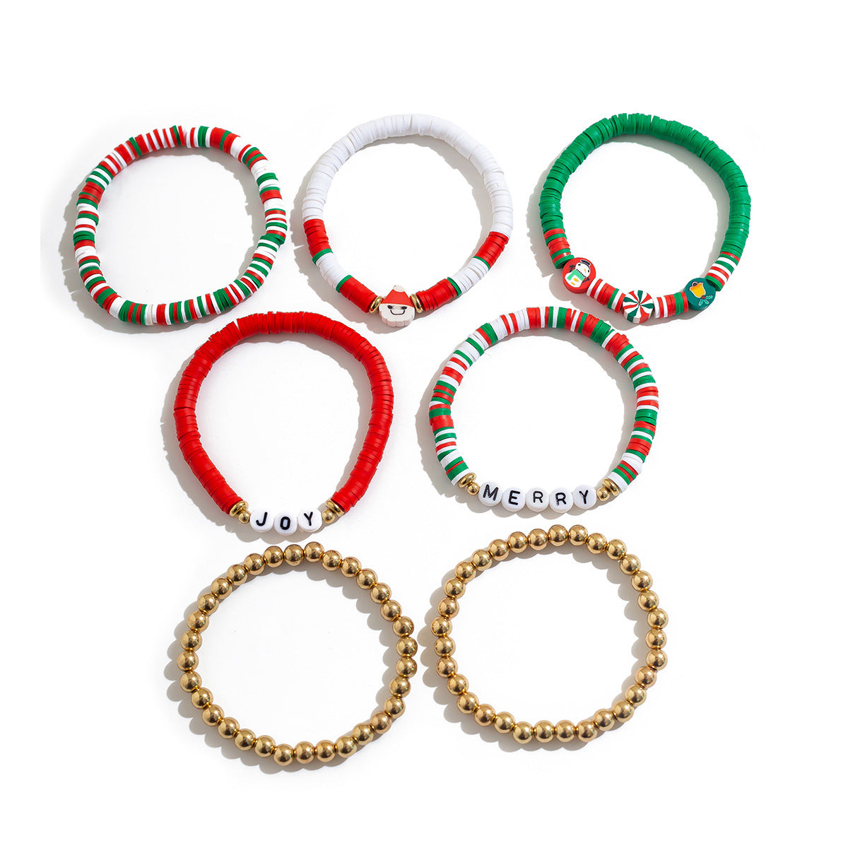 Christmas Polymer Clay Color Bracelet Suit chicpolly