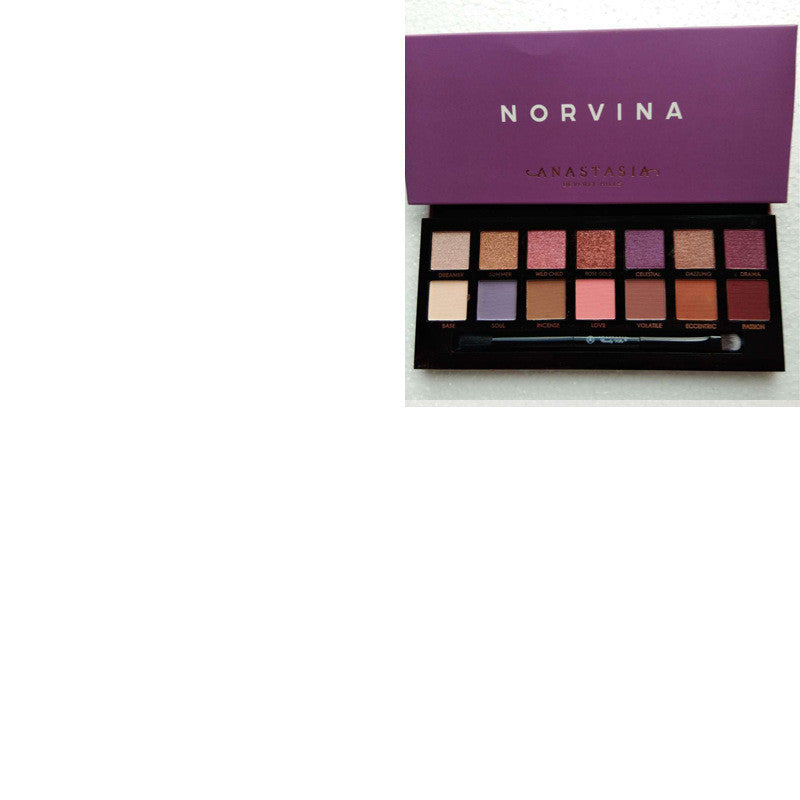 14 Color Eye Shadow Yellow Powder Purple Black Velvet Makeup Palette chicpolly