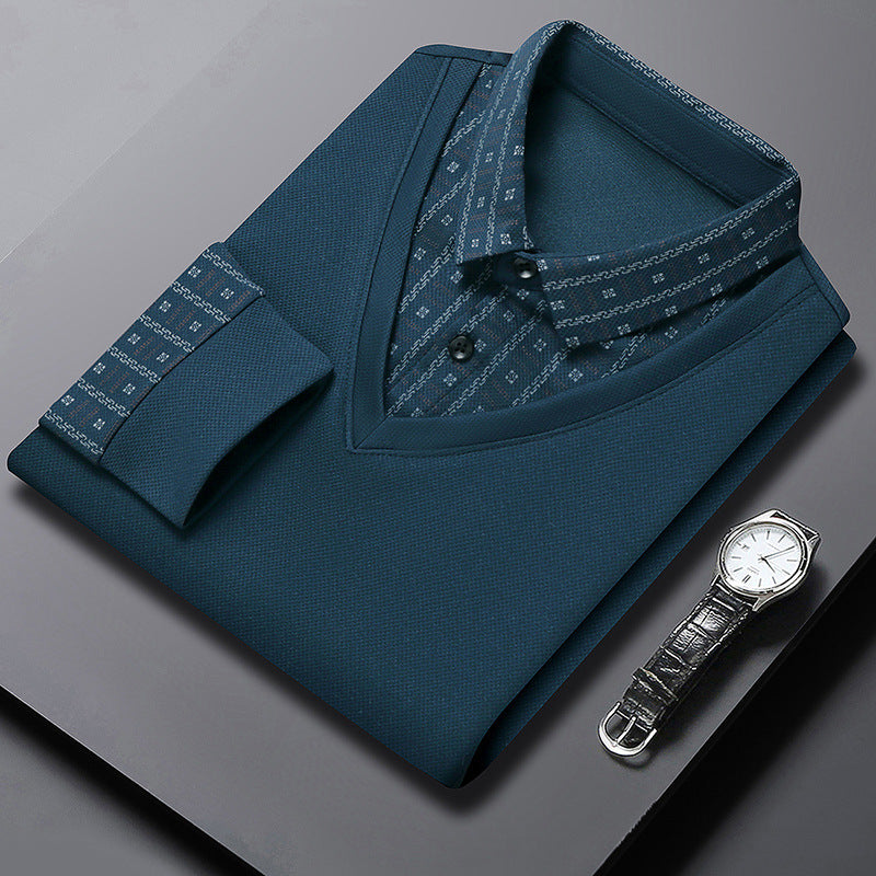 Men's False Two Pieces Knitwear Bottoming Sweater chicpolly