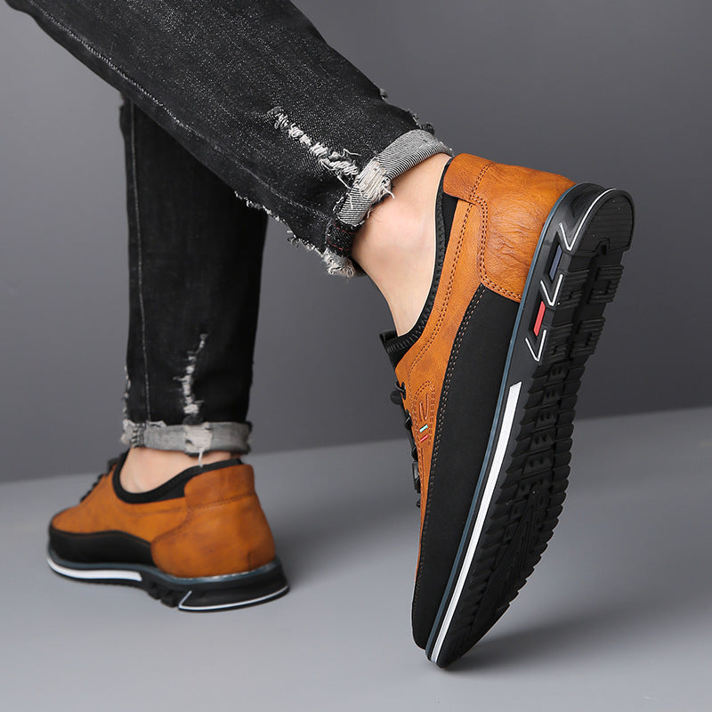 Genuine Leather Sports Comfortable And Non-slip Waterproof Leather Shoes Men's chicpolly