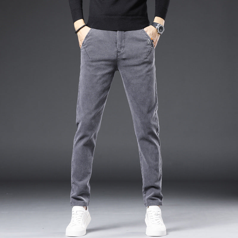 Trendy All-match Men's Pants Slim-fit Straight Pants Men chicpolly