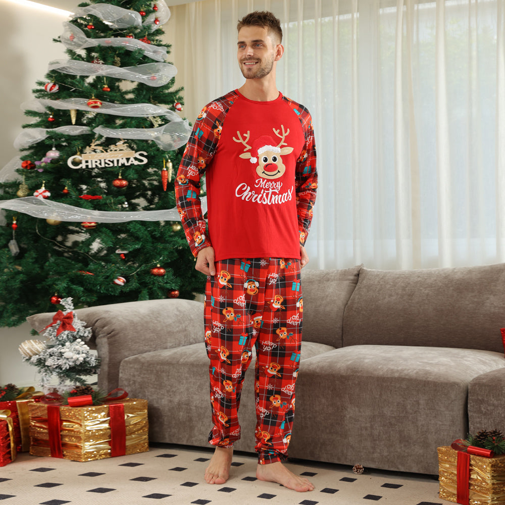 Christmas Long Sleeve Home Wear Plaid Suit chicpolly