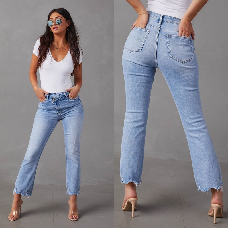 Fashion Wash Jeans For Women Classic Tapered Amanda Jeans chicpolly