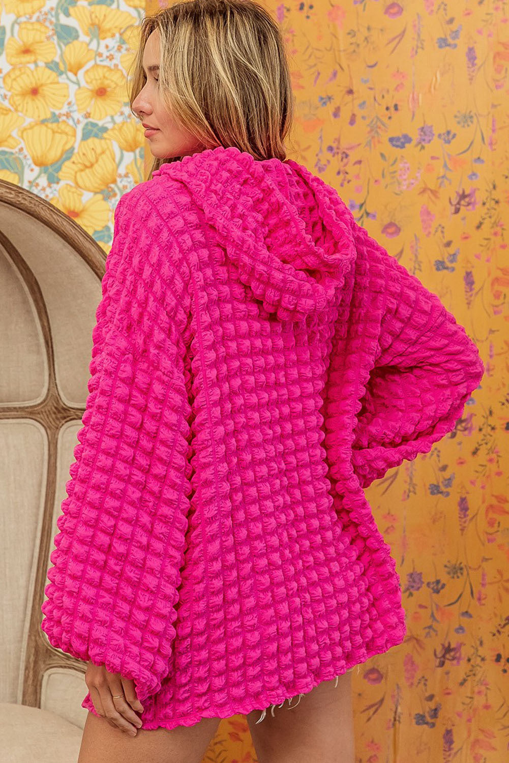Women's Bubbles Hoodie Fashion Casual Loose Long Sleeve Hooded Sweater chicpolly