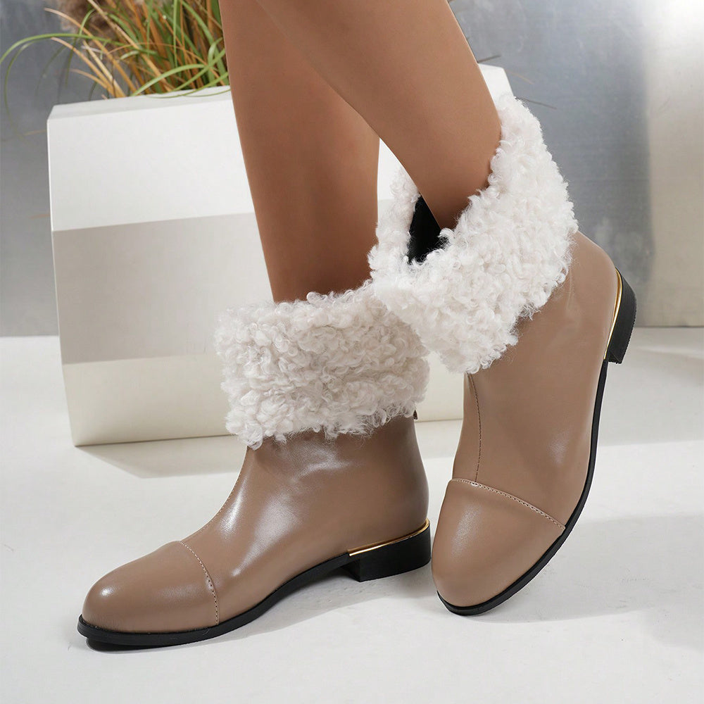 British Style Short Boots With Short Plush Autumn And Winter Ins All-match Fashion Women's Shoes chicpolly