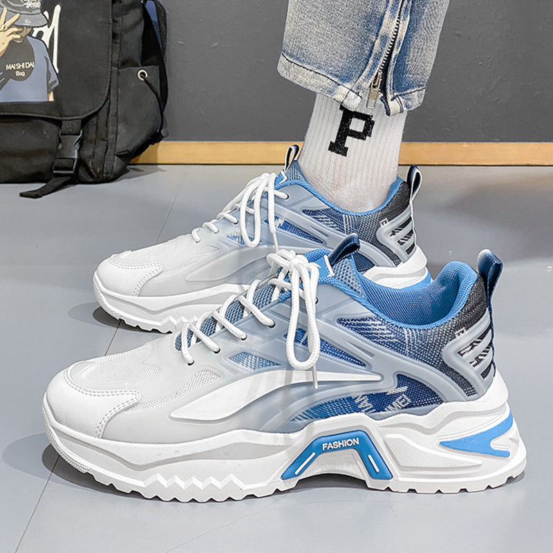 Lace-up Dad Shoes Fashion Thick-soled Sports Shoes Casual Breathable Sneakers For Men chicpolly