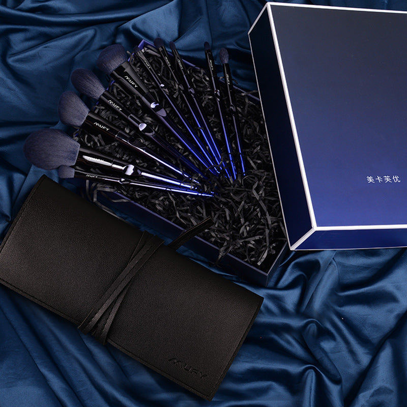 Blue 10 Makeup Brushes Set chicpolly
