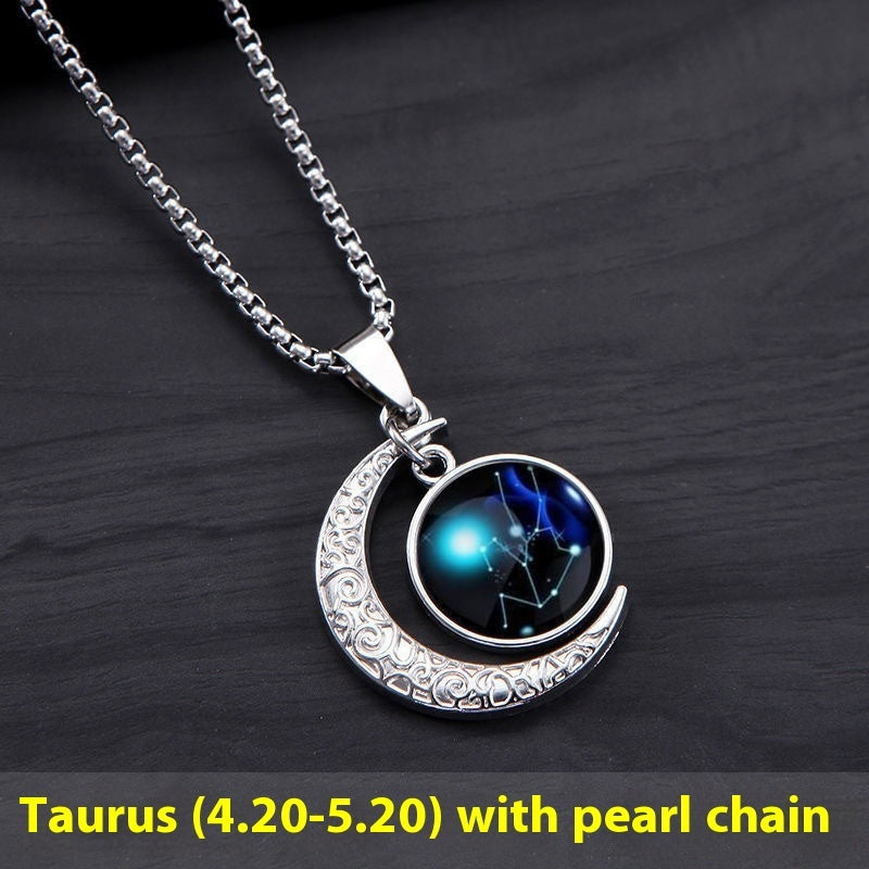 12 Constellation Moon Star Necklace Women Pendant My Store