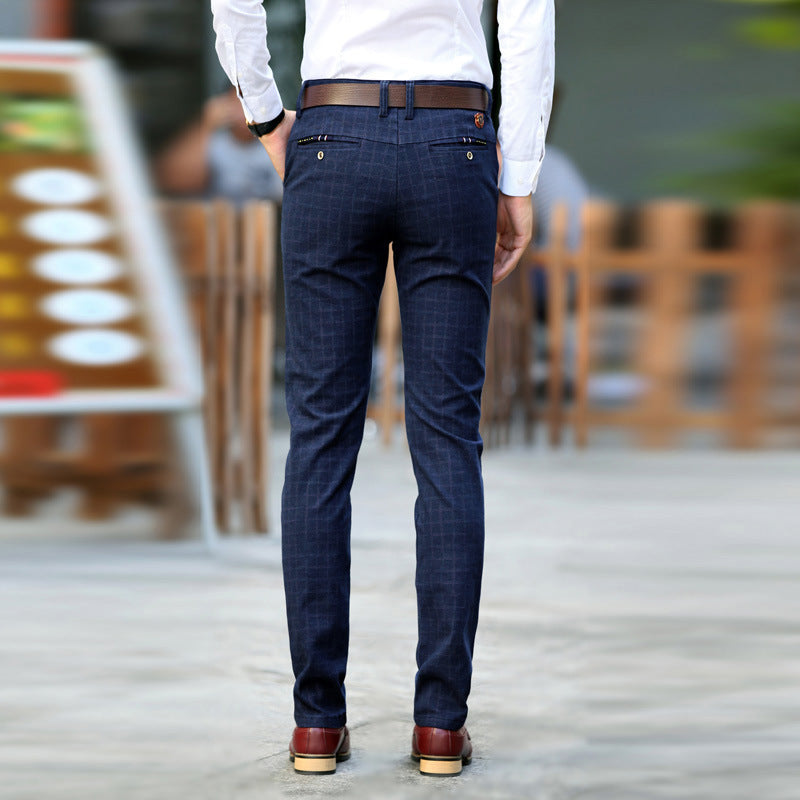Straight Slim Korean Style Trendy All-match Youth Business Stretch Pants Men chicpolly