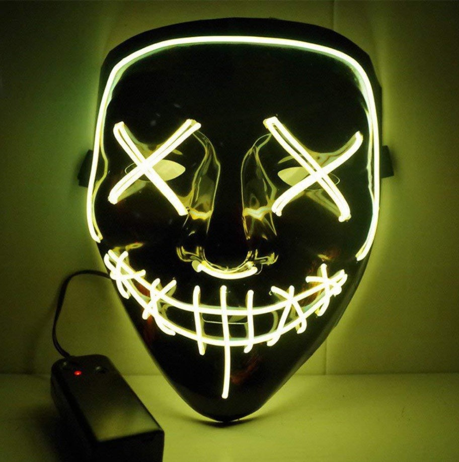 Black V Halloween Horror Glowing Mask chicpolly