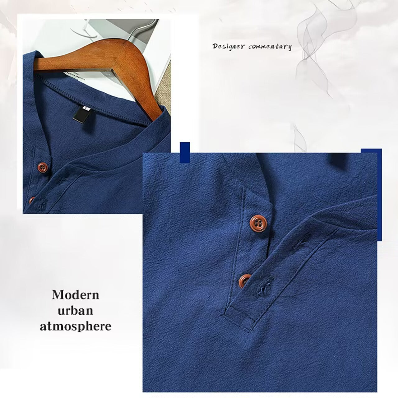 Cotton Linen Men's Long Sleeve V-neck Casual Beach Linen Shirt Fashion Leisure Men's Clothing Casual And Breathable Shirt chicpolly