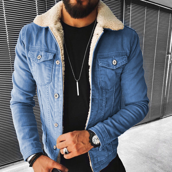 Lamb Wool Thickening Denim Jacket chicpolly