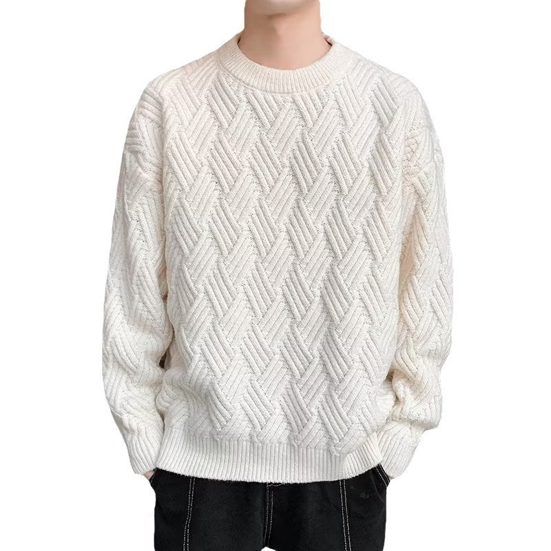 Round Neck Sweater For Boys Loose Casual Trend Lazy chicpolly