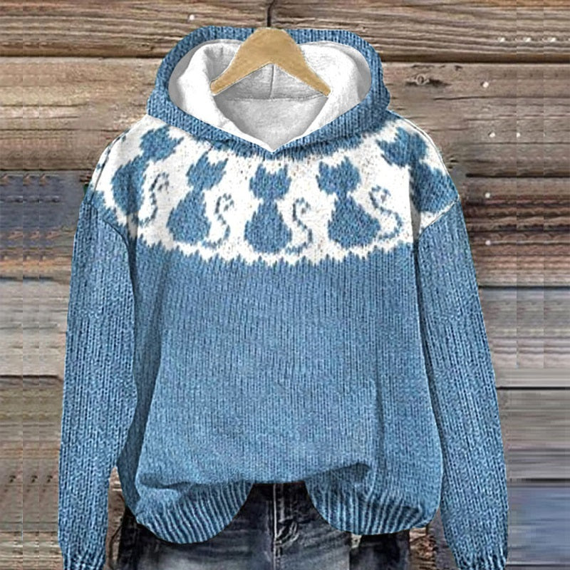 European And American Drop-shoulder Sleeve Digital Printing Sweater chicpolly