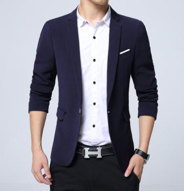 New Korean Men Blazer Casual Slim Fit Office Suit chicpolly
