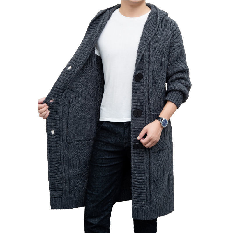 Loose Korean Men's Warm Jacket Knitted Cardigan Fashion chicpolly