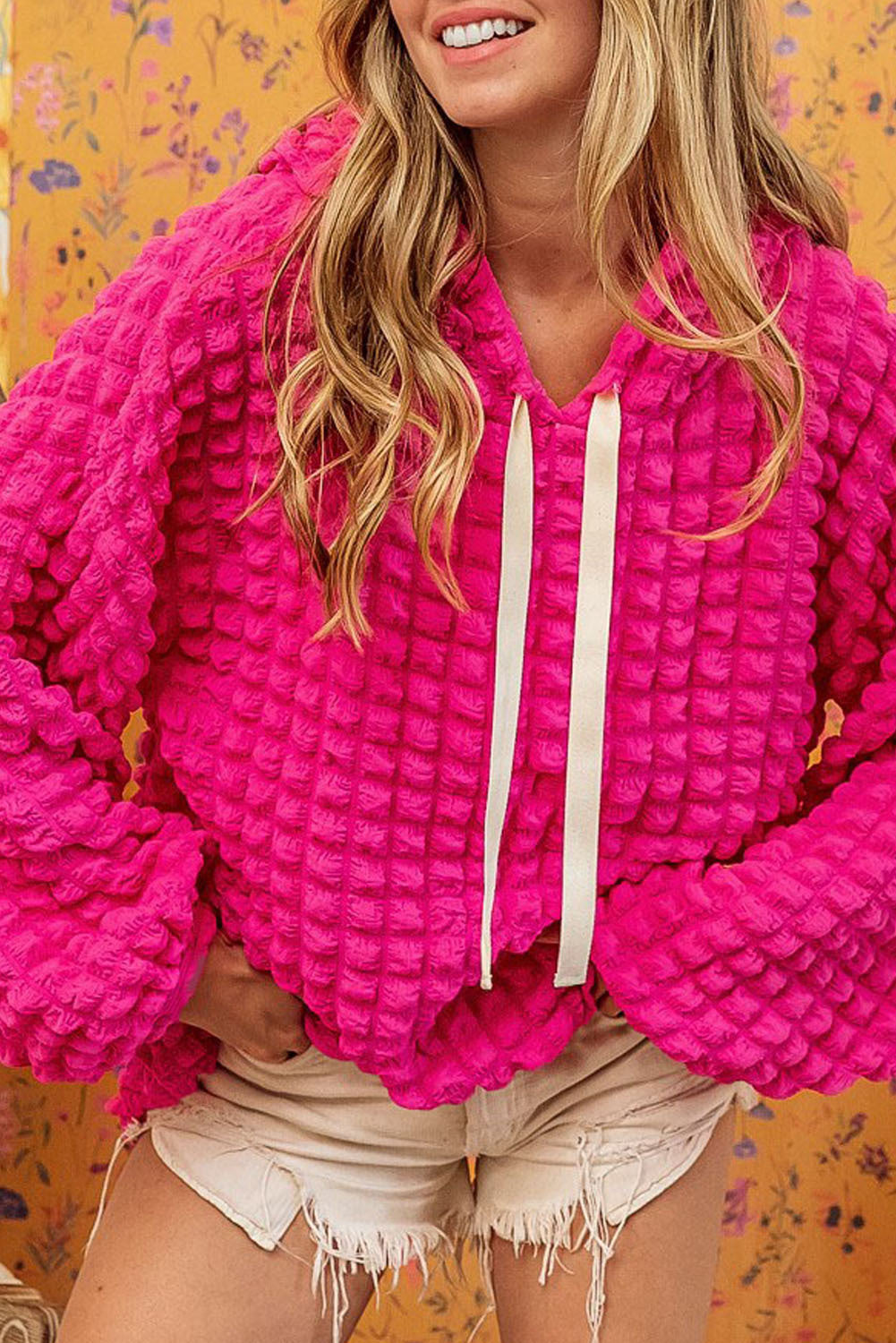 Women's Bubbles Hoodie Fashion Casual Loose Long Sleeve Hooded Sweater chicpolly