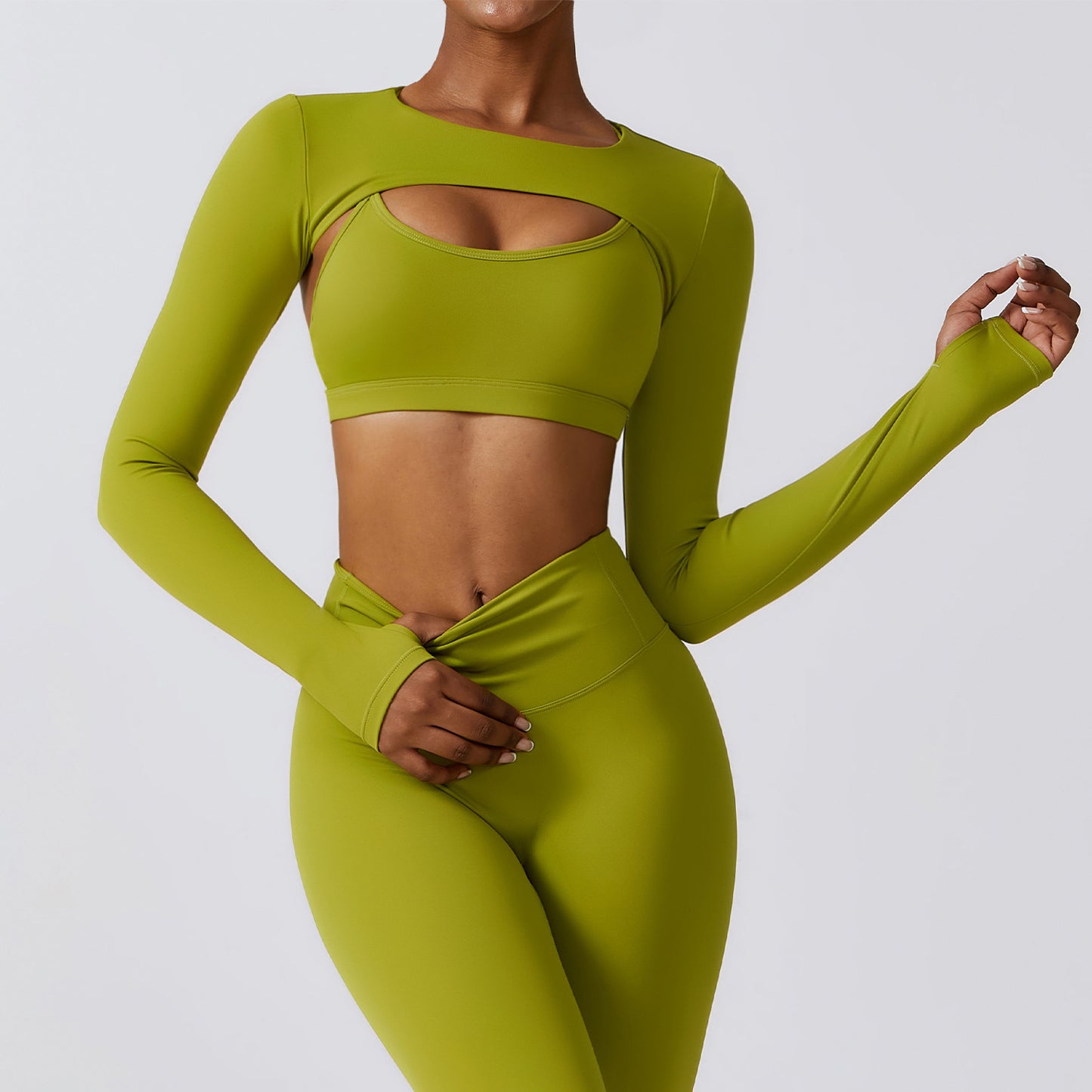 Long Sleeve Shawl Yoga Clothes Nude Feel Workout Clothes Top Running Sports Blouse chicpolly