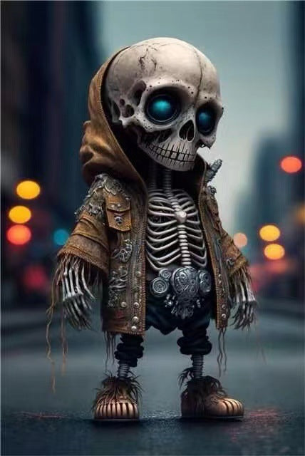Halloween Cool Skeleton Figurines Halloween Skeleton Doll Resin Ornament Home Decor chicpolly