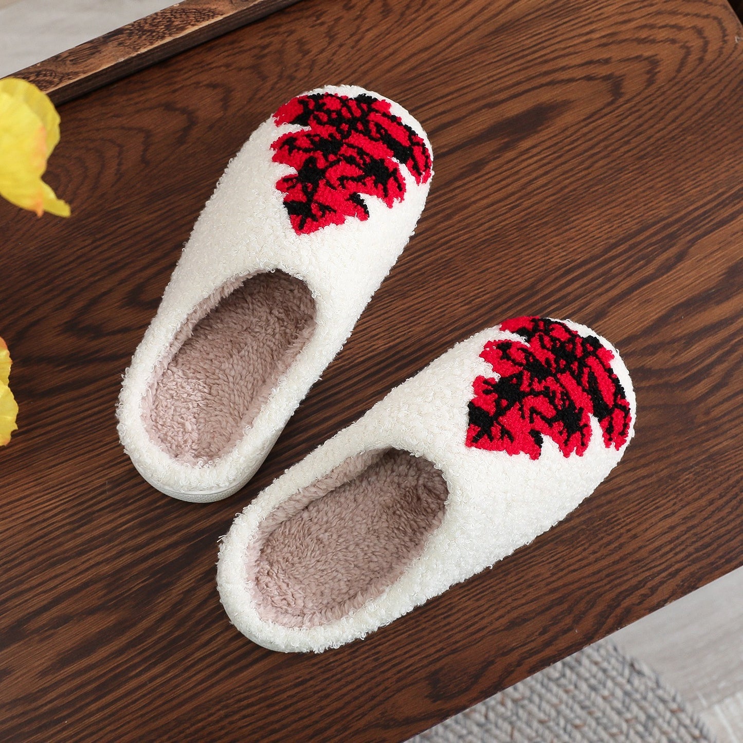Christmas Tree Home Fuzzy Slippers For Women chicpolly