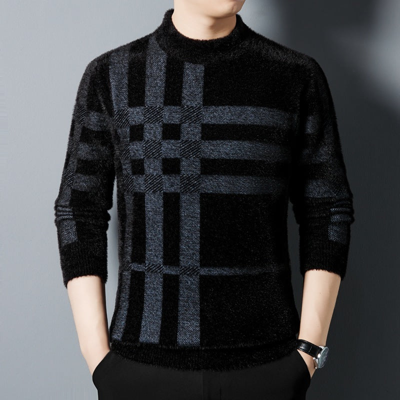 Casual All-matching Striped Thickened Knitting Top For Men chicpolly