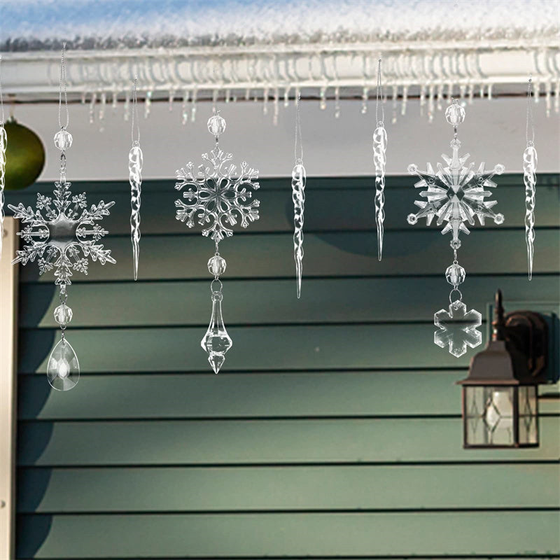 Christmas10Pcs Tree Hanging Pendants Acrylic Ice Ornaments chicpolly