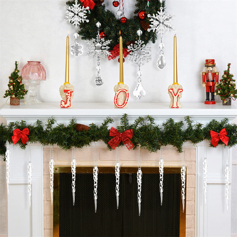 Christmas10Pcs Tree Hanging Pendants Acrylic Ice Ornaments chicpolly