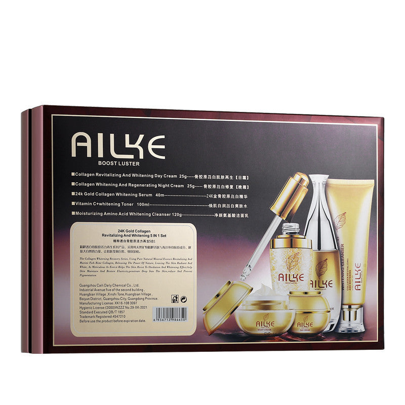 Skin Care 5-piece Set Day And Night Cream Brightening Skin Color Repair Fading Wrinkle Moisturizing Kit chicpolly