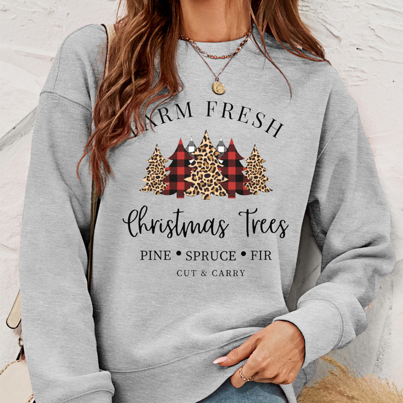 Women's Clothing Pullover Christmas Sweater Women's  Fleece Printed Women's Top chicpolly