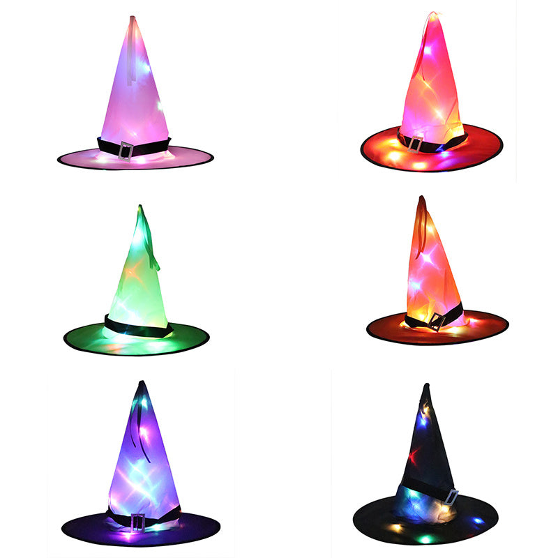 Halloween Decoration Witch Hat LED Lights Halloween Elf Ears Kids Home Party Decor Supplies Outdoor Tree Hanging Ornament chicpolly